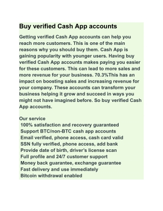 Buy verified Cash App accounts