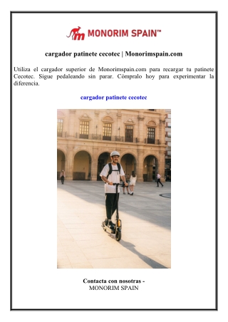cargador patinete cecotec  Monorimspain.com