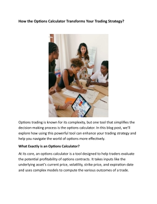 How the Options Calculator Transforms Your Trading Strategy?