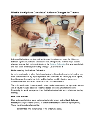 What is the Options Calculator? A Game-Changer for Traders