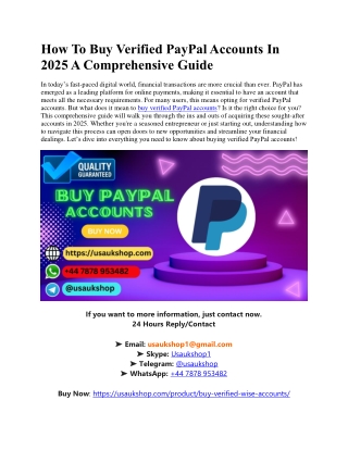 How To Buy Verified PayPal Accounts In 2025 A Comprehensive Guide