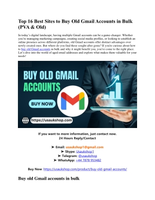 Top 16 Best Sites to Buy Old Gmail Accounts in Bulk (PVA & Old)