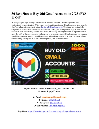 30 Best Sites to Buy Old Gmail Accounts in 2025 (PVA & Old)