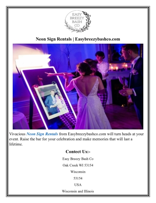 Neon Sign Rentals  Easybreezybashco