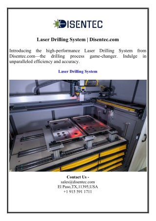 Laser Drilling System  Disentec.com