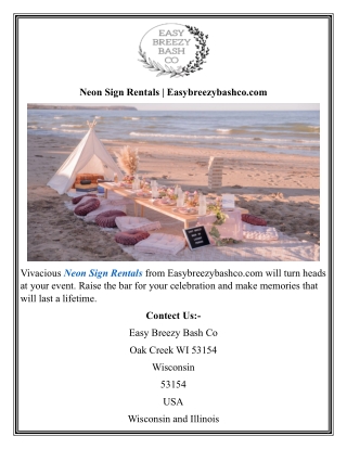 Neon Sign Rentals  Easybreezybashco com