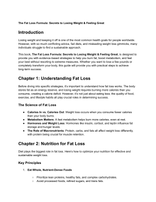 The Fat Loss Formula_ Secrets to Losing Weight & Feeling Great