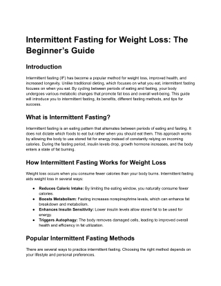 Intermittent Fasting for Weight Loss_ The Beginner’s Guide