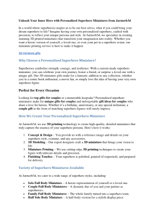 3D Printed Miniatures | Human Figures, Figurines | Miniature Set