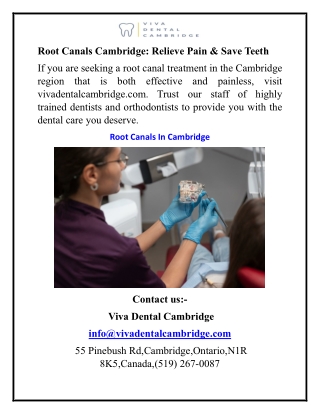 Root Canals Cambridge Relieve Pain & Save Teeth