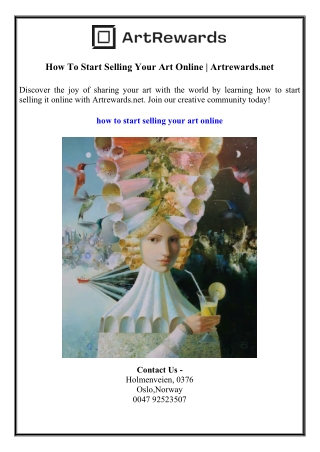 How To Start Selling Your Art Online  Artrewards.net