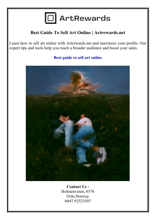 Best Guide To Sell Art Online  Artrewards.net