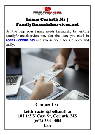 Loans Corinth Ms | Familyfinancialservices.net