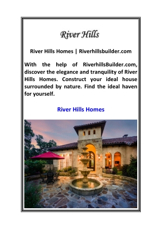 River Hills Homes Riverhillsbuilder.com
