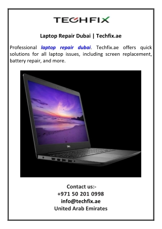 Laptop Repair Dubai  Techfix.ae