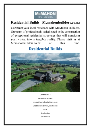 Residential Builds  Mcmahonbuilders.co.nz