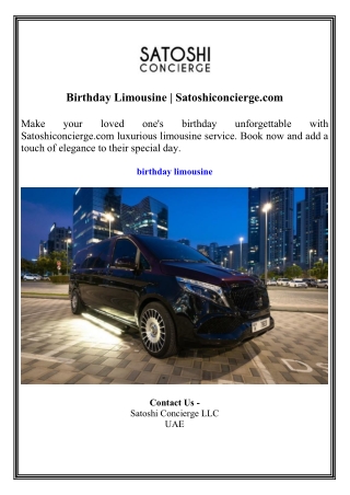 Birthday Limousine Satoshiconcierge.com