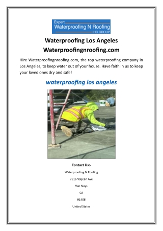 Waterproofing Los Angeles Waterproofingnroofing