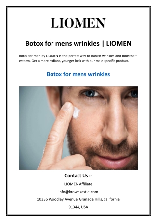 Botox for mens wrinkles  LIOMEN