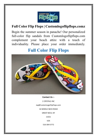 Full Color Flip Flops  Customlogoflipflops.com
