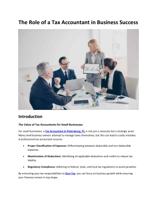 The Role of a Tax Accountant in Business Success