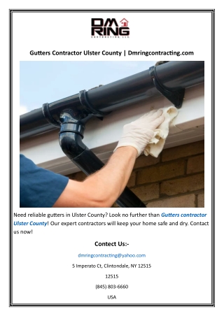Gutters Contractor Ulster County  Dmringcontracting