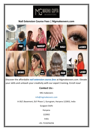 Nail Extension Course Fees  Mgmakeovers
