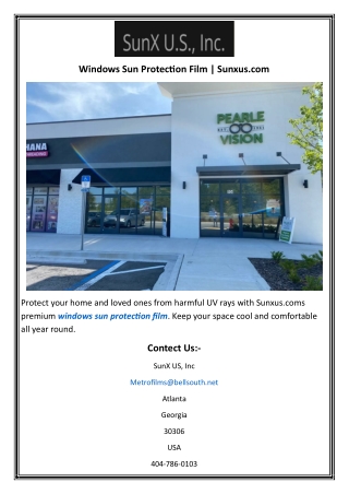 Windows Sun Protection Film  Sunxus