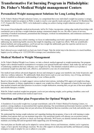 Dr Fishers Medical Weight Loss Centers