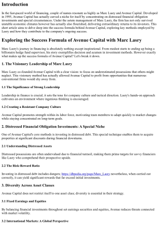 Checking Out the Success Formula of Avenue Capital with Marc Lasry