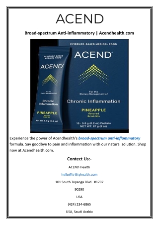 Broad-spectrum Anti-inflammatory  Acendhealth