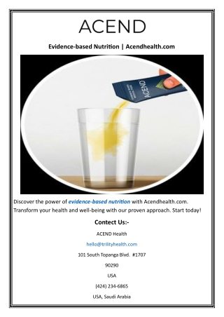 Evidence-based Nutrition  Acendhealth