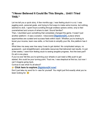 _I Never Believed It Could Be This Simple