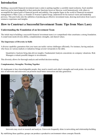 How to Build a Successful Financial Investment Group: Tips from Marc Lasry