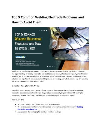 Top 5 Common Welding Electrode Problems and How to Avoid Them