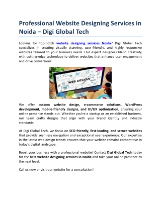 Professional Website Designing Services in Noida