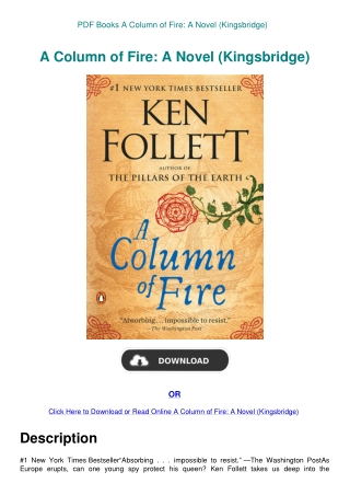 PDF Books A Column of Fire A Novel (Kingsbridge)
