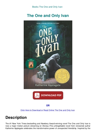 Books The One and Only Ivan