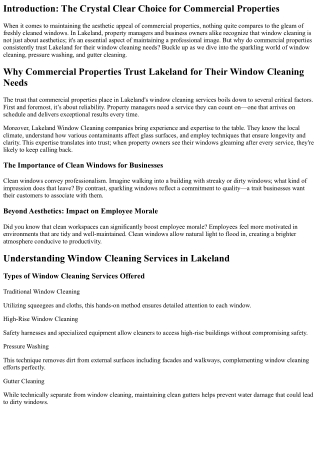 Why Commercial Properties Trust Lakeland for Their Window Cleaning Needs