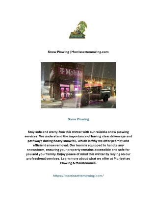 Snow Plowing | Morrissettemowing.com