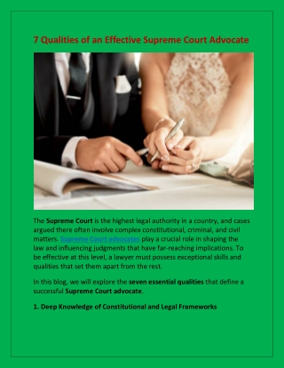 7 Qualities of an Effective Supreme Court Advocate