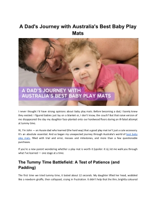 A Dad's Journey with Australia's Best Baby Play Mats