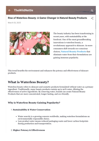 Natural Beauty Products | Wild Nettle