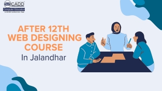 After 12th Web Desinging Course in Jalandhar