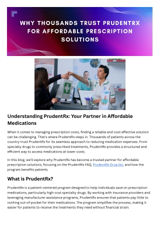 Why Thousands Trust PrudentRx for Affordable Prescription Solutions