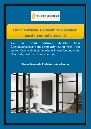 Zwart Verticale Radiator Woonkamer | maximum-radiatoren.nl
