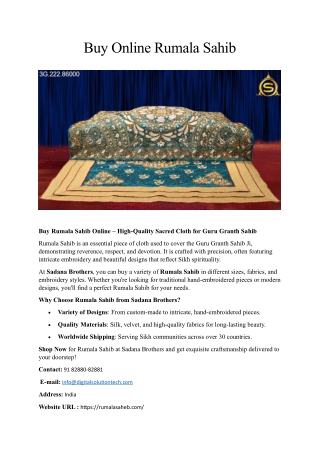 Buy Online Rumala Sahib