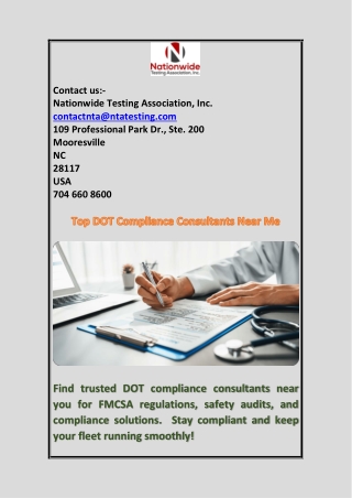 Top DOT Compliance Consultants Near Me