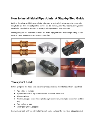 How to Install Metal Pipe Joints_ A Step-by-Step Guide