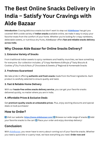 Indian snacks– AldeBazaar